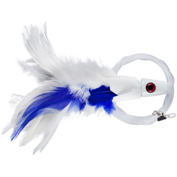 C&H Lures No Alibi Trolling Feather Rigged - 1 oz. - White/Blue