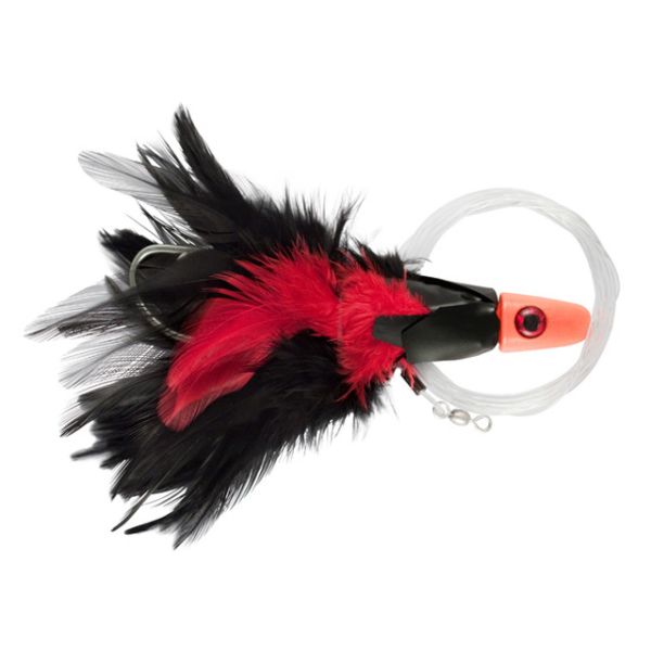 C&H Lures No Alibi Trolling Feather Rigged - 1/2 oz. - Black/Red