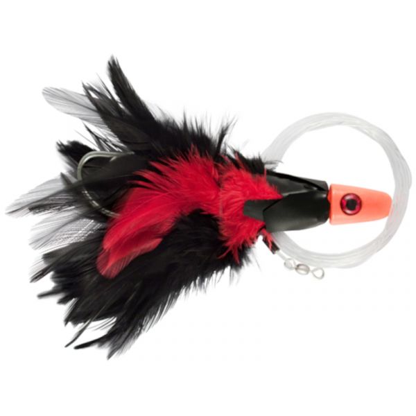 C&H Lures No Alibi Trolling Feather Rigged - 1 oz. - Black/Red