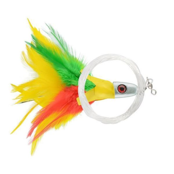 C&H Lures No Alibi Trolling Feather Rigged - 1/2 oz. - Yellow/Red/Green