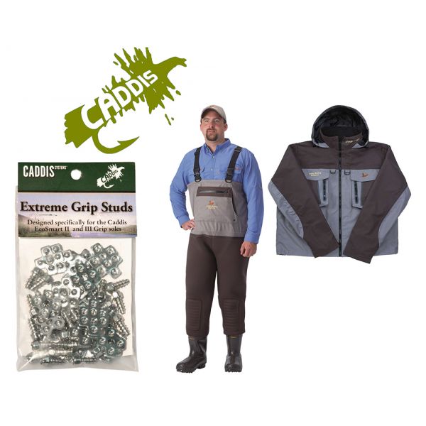 Caddis Northern Guide Waders/Jacket/Grip Studs Kit Bib 10 Jacket 2XL