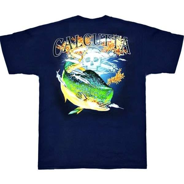 Calcutta Fade Logo Dolphin Tee - Size Large