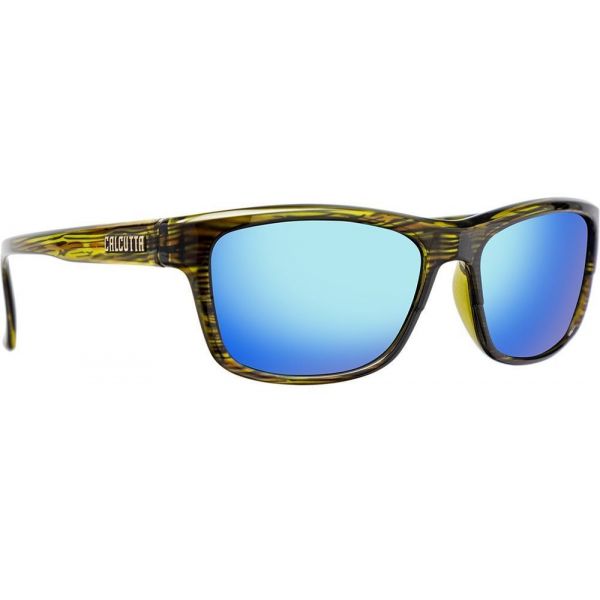 Calcutta Finley Discover Series Sunglasses - Black Wood Grain/Blue Mirror