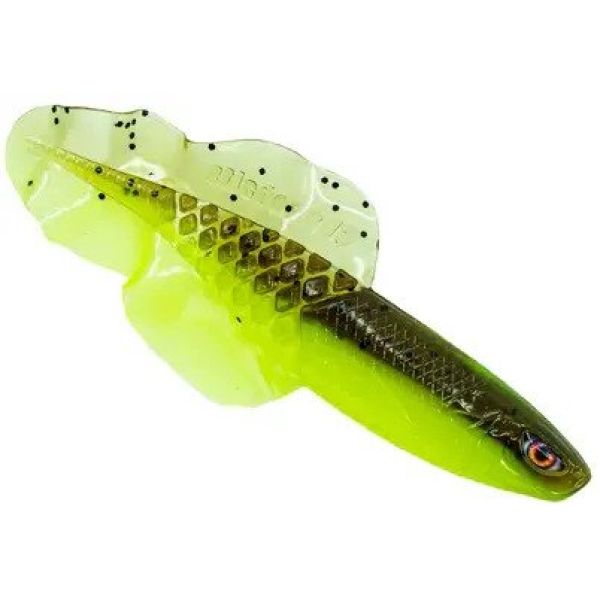 Chasebaits Flacid Shad - 3in - Lime Tiger