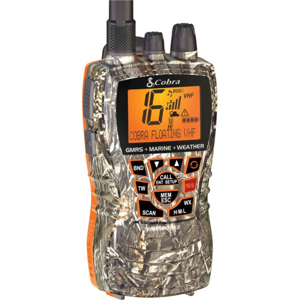 Cobra MR HH450 CAMO Dual VHF/GMRS Floating Handheld Radio - Camo