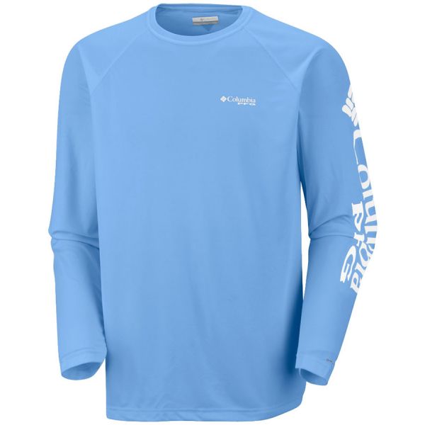 Columbia PFG Terminal Tackle Men's L/S Shirt - White Cap/White Logo