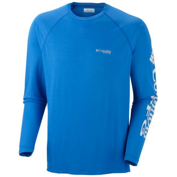 Columbia PFG Terminal Tackle Men's LS Shirt - Vivid Blue/Cool Grey