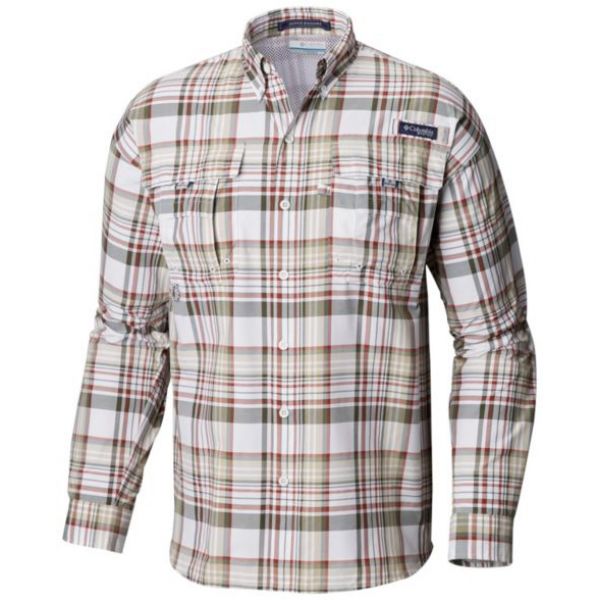 Columbia Super Bahama Long Sleeve Shirt - Cypress Large Plaid - Large