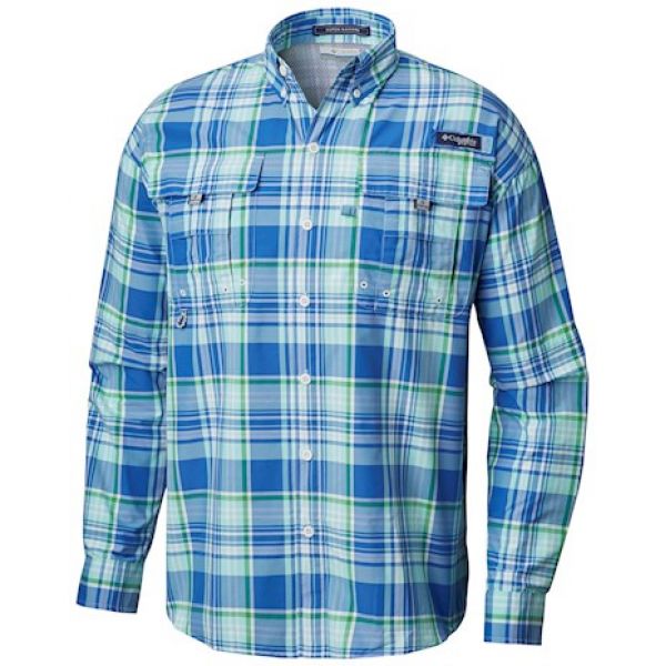 Columbia Super Bahama L/S Shirt - Gulf Stream Large Plaid - 2XL