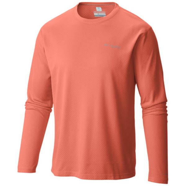 Columbia 1536111801 PFG Zero Rules Men's L/S Shirt - Bright Peach 2XL