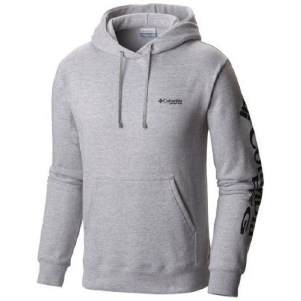 Columbia PFG Sleeve Graphic Hoodie - Grey Heather/Collegiate Navy - L