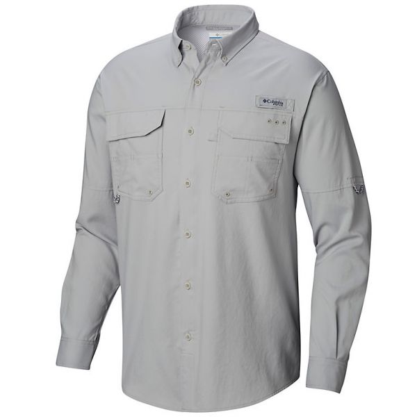 Columbia PFG Blood and Guts III L/S Woven Shirt - Cool Grey - Large