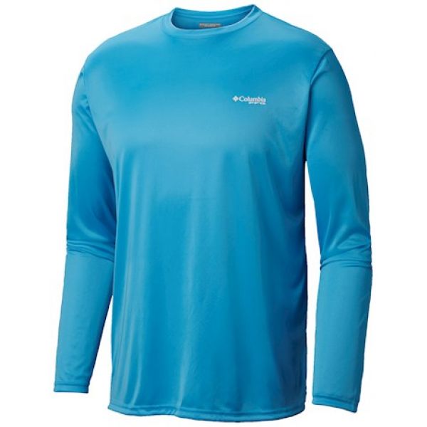 Columbia Terminal Tackle PFG Triangle L/S Shirt - Riptide/White