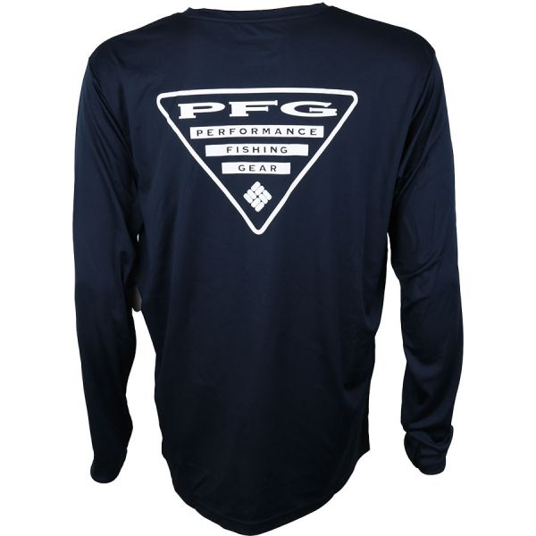 Columbia Terminal Tackle PFG Triangle L/S Shirt - Navy/White