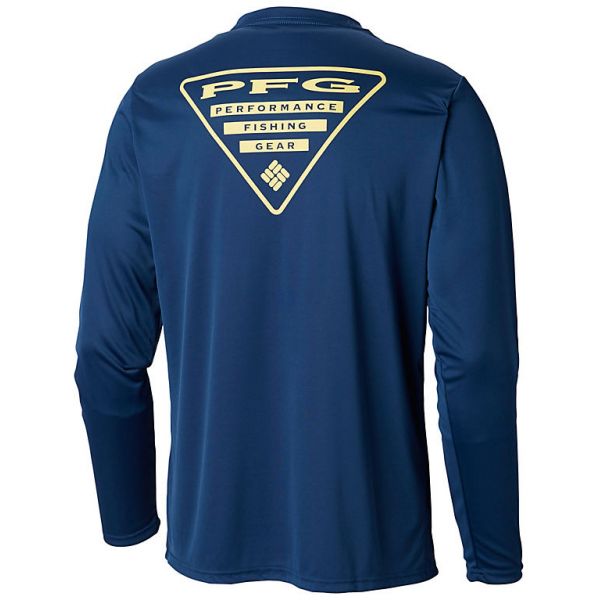 Columbia Terminal Tackle PFG Triangle L/S Shirt - Carbon/Sunlit Logo