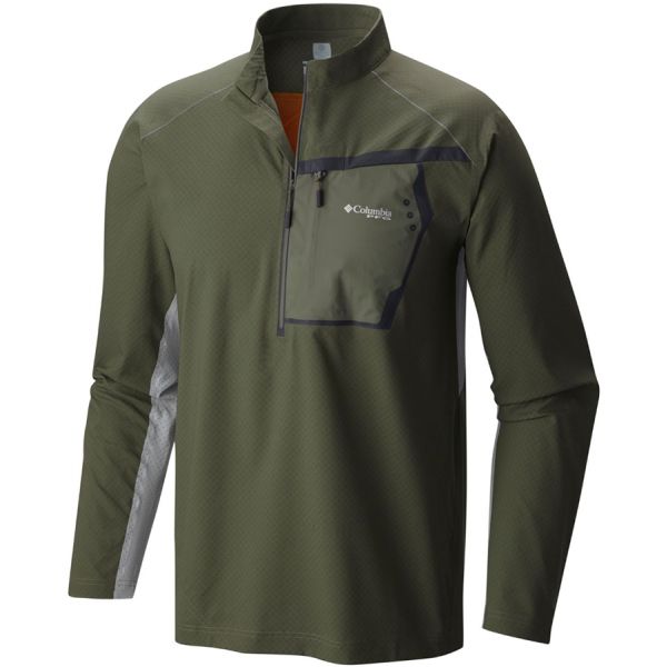 Columbia Force 12 ZERO Half Zip L/S Shirts - Cypress/Cool Grey