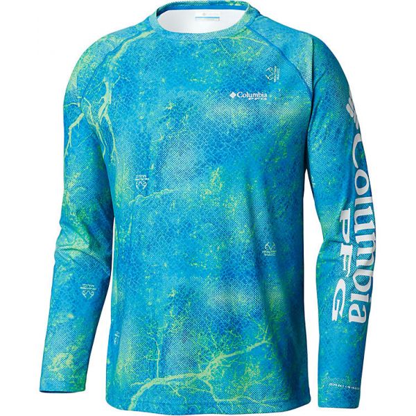 Columbia PFG Super Terminal Tackle L/S Shirts - Hyper Blue Realtree