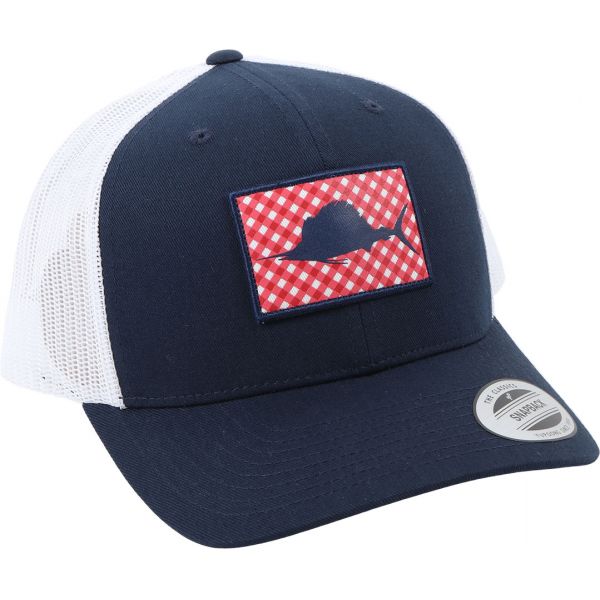 Columbia PFG Gingham Fish Mesh Snap Back Ball Cap