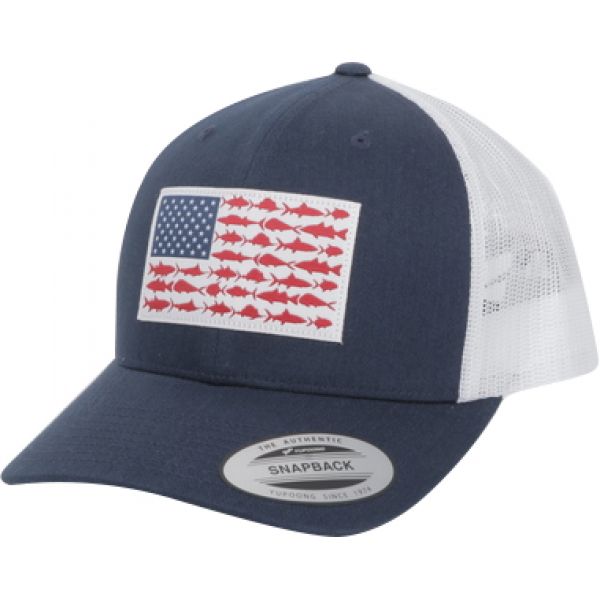 Columbia PFG Mesh Snap Back Ball Cap - Collegiate Navy & Hook Patch