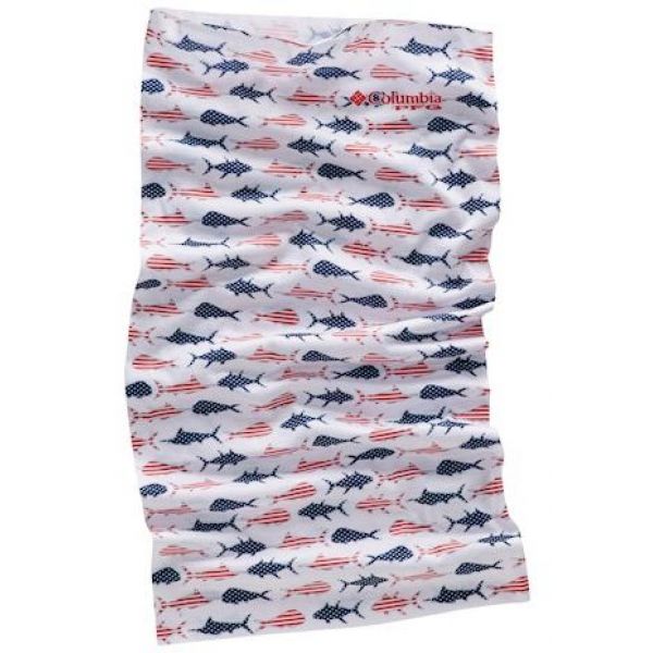 Columbia Solar Shield Neck Gaiter - White Americana Fish