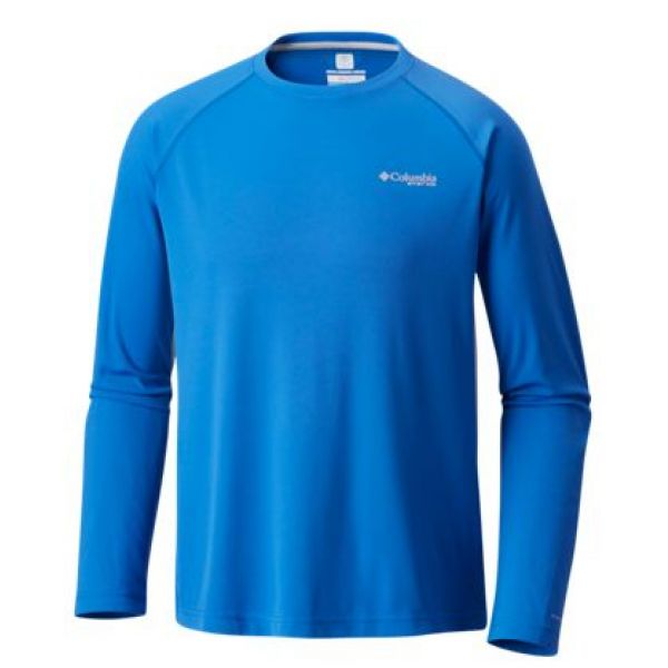 Columbia PFG Cast Away ZERO II Knit LS Shirt - Vivid Blue/Cool Grey