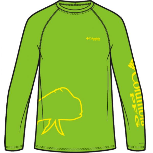 Columbia PFG Terminal Tackle L/S Shirt - Green Mamba/Dorado L