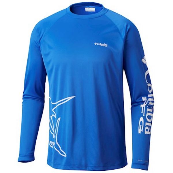 Columbia PFG Terminal Tackle L/S Shirt - Vivid Blue/Marlin 2XL