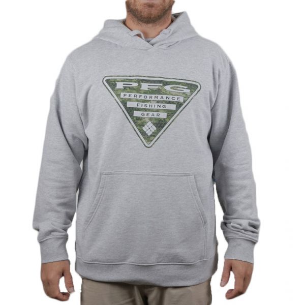 Columbia PFG Triangle Seasonal Hoodie - Grey Heather/Cypress Digi 2XL