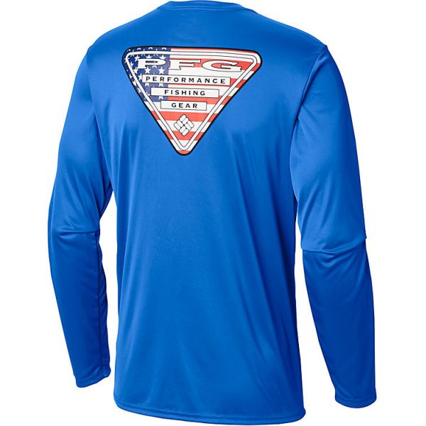 Columbia PFG Terminal Tackle Triangle State Shirt - Vivid Blue/USA