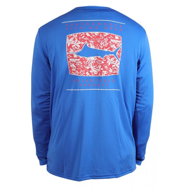 Columbia PFG Terminal Tackle Printed Fish LS Shirt - Blue Marlin - 2XL