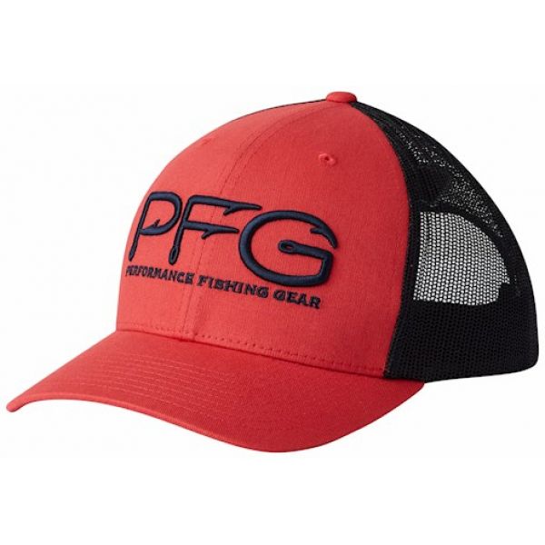 Columbia PFG Mesh Snap Back Hooks Ball Cap - Sunset Red