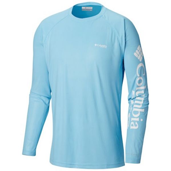 Columbia PFG Terminal Deflector LS Shirt - Riptide/White