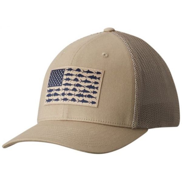 Columbia PFG Mesh Ball Cap - Tusk Fish Flag S/M