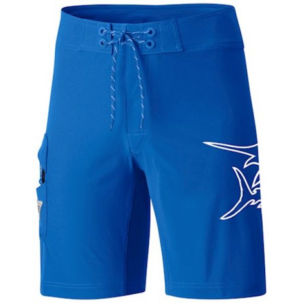 Columbia PFG Fish Series Board Shorts - Vivid Blue/Marlin Graphic