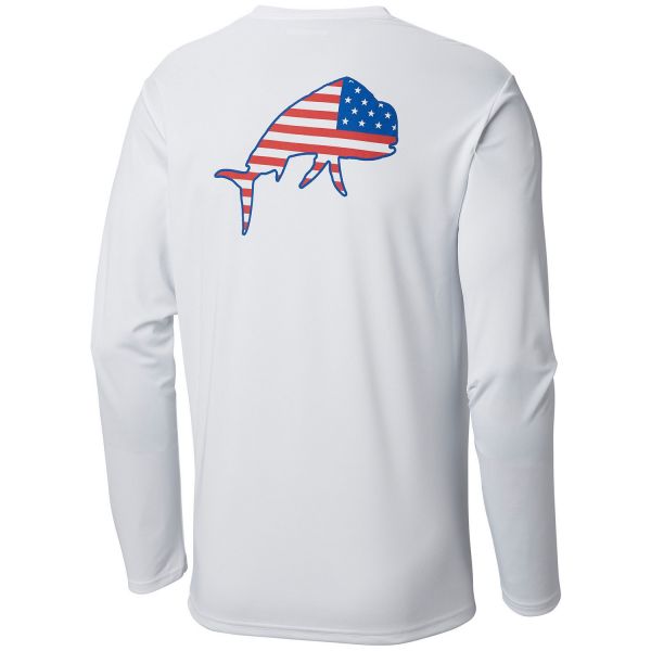 Columbia PFG Terminal Tackle Americana Fish Long Sleeve Shirt