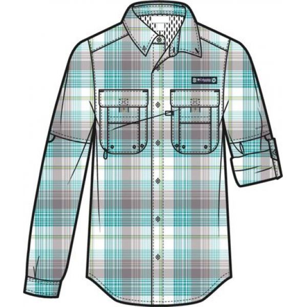 Columbia Super Bahama Long Sleeve Shirt - Miami Plaid L