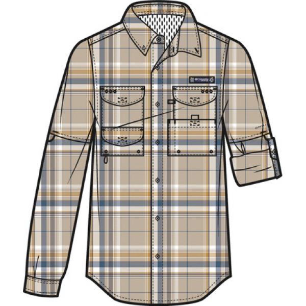 Columbia Super Bonehead Classic Long Sleeve Shirt - Fossil Plaid 2XL