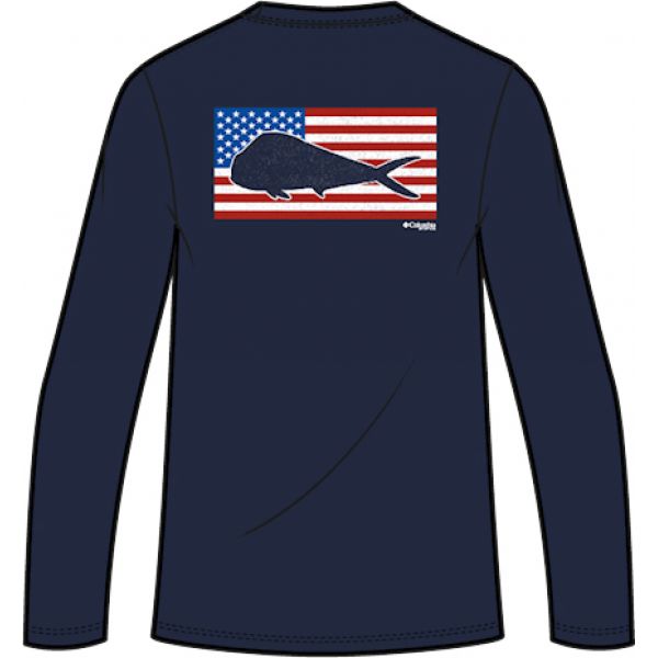 Columbia Terminal Tackle L/S Shirt - Coll Navy/Dorado Flag 2XL