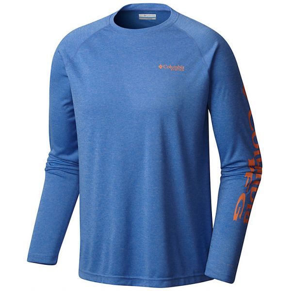 Columbia Terminal Tackle Heather Long Sleeve Shirt - Vivid Blue 2XL