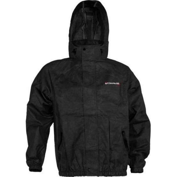 Compass360 AT23102-10 AdvantageTek Rain Jacket - Black - Size Large