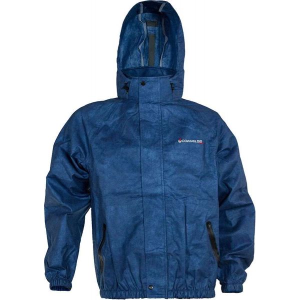 Compass360 AT23102-21 AdvantageTek Rain Jacket - Blue - Size Large