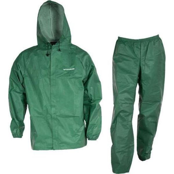 Compass360 EL12104-50 Eco-Lite Rain Suit - Dark Green - Small