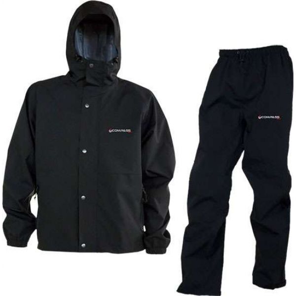 Compass360 HydroTek Rain Suit - Black w/ Black Pants - Large