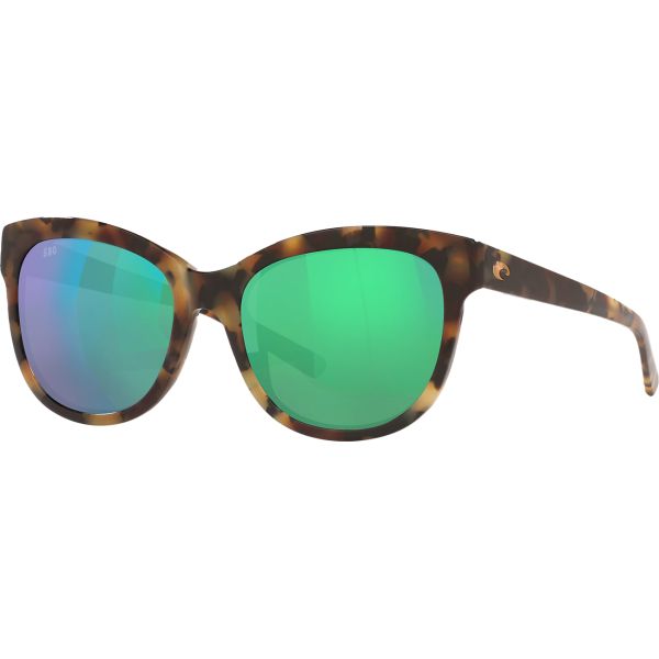 Costa Bimini Sunglasses - Shiny Vintage Tortoise/Green Mirror 580G