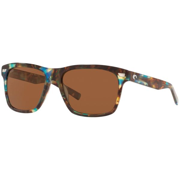 Costa Aransas Sunglasses - Shiny Ocean Tort/Copper Silver Mirror 580G