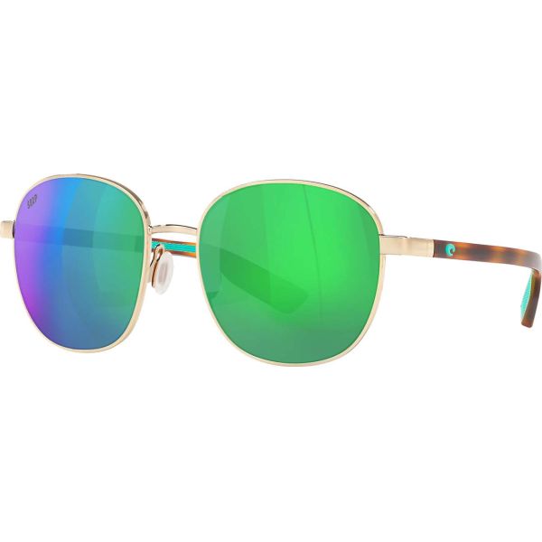 Costa Egret Sunglasses - Shiny Gold/Green Mirror 580P