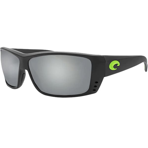 Costa Cat Cay Sunglasses - Matte Black w/Green/Gray Silver Mirror 580P