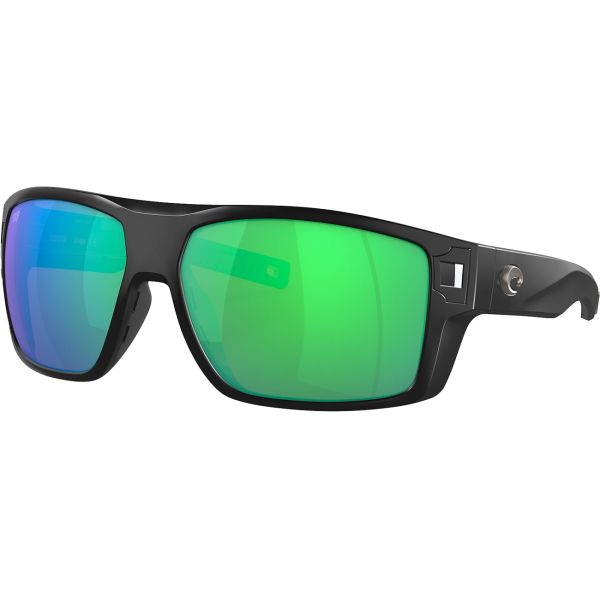 Costa Diego Sunglasses - Matte Black/Green Mirror 580P