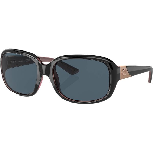 Costa Gannet Sunglasses - Shiny Black Hibiscus/Gray 580P