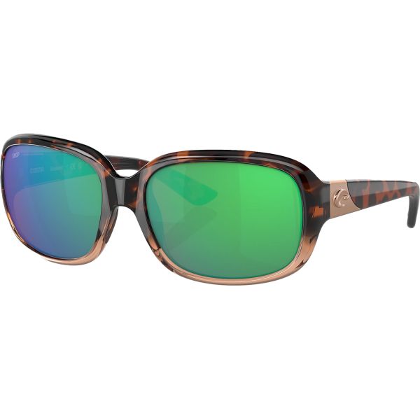 Costa Gannet Sunglasses - Shiny Tortoise Fade/Green Mirror 580P